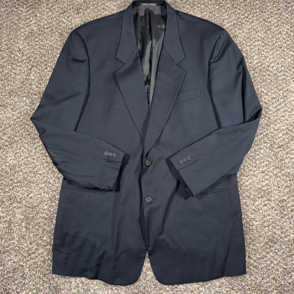 Vintage 80s Mani Giorgio Armani 46L Black Wool Blazer Sport Coat Italy